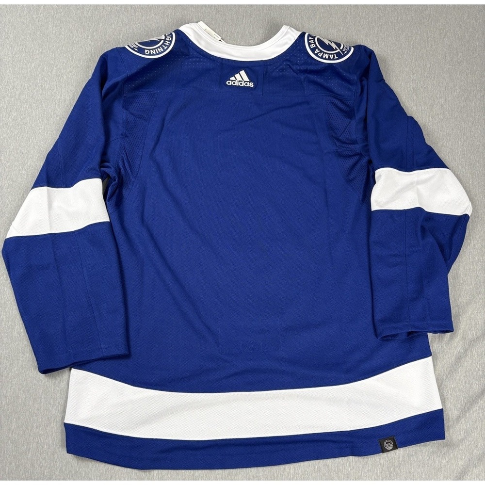 NWT Adidas Tampa Bay Lightning Authentic Hockey Jersey Fight Strap -Sz 52 ($250) - Picture 7 of 9